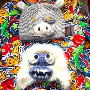 Bumble Yeti baby hat & Baby gap cow hat super cute